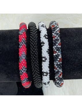 HAND CRAFTED in Nepal Beaded Bracelets (set of 4) #677